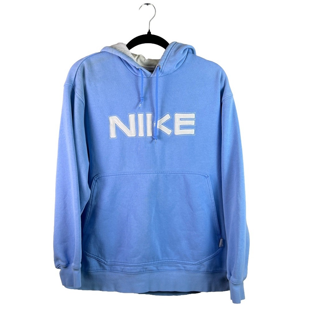 Nike Vintage Y2K Embroidered Logo Hoodie Carolina Blue Mens Medium